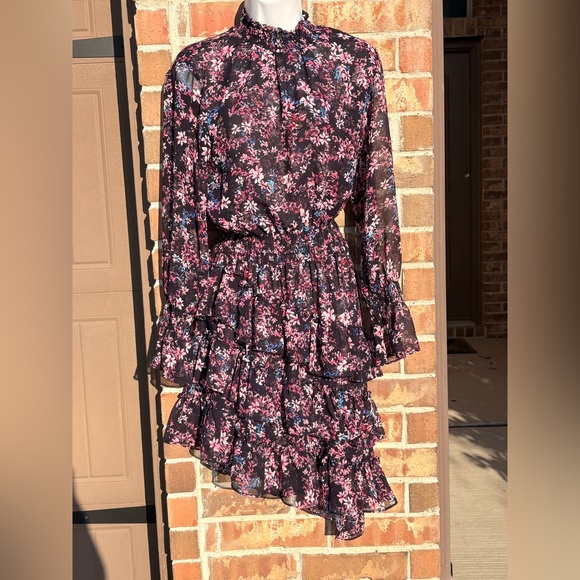 MISA LOS ANGELES Savanna Asymmetrical Mini Dress in Ditsy Multi small - Picture 5 of 11